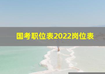 国考职位表2022岗位表