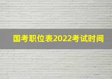 国考职位表2022考试时间