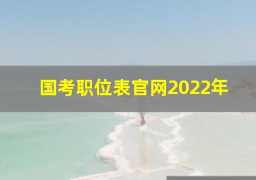 国考职位表官网2022年