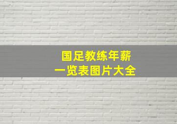 国足教练年薪一览表图片大全