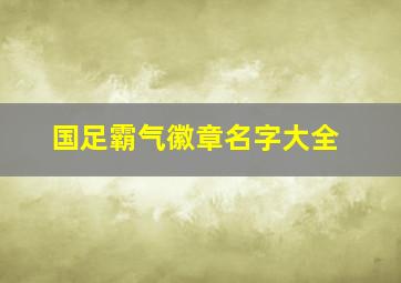 国足霸气徽章名字大全