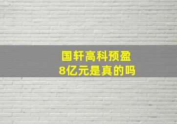 国轩高科预盈8亿元是真的吗