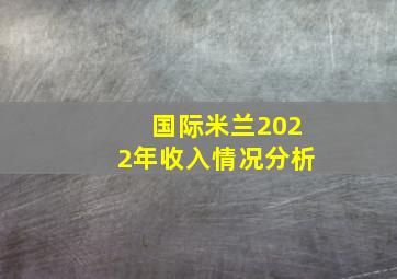 国际米兰2022年收入情况分析