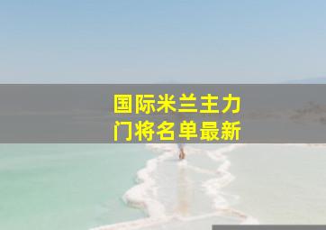 国际米兰主力门将名单最新