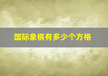 国际象棋有多少个方格