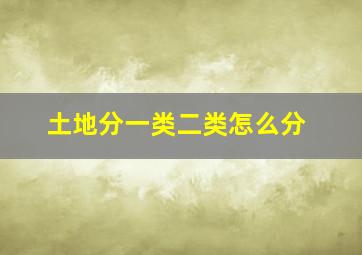 土地分一类二类怎么分