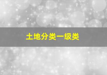 土地分类一级类