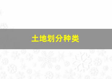 土地划分种类