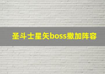 圣斗士星矢boss撒加阵容