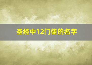 圣经中12门徒的名字