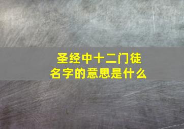 圣经中十二门徒名字的意思是什么