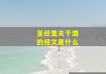 圣经里关于酒的经文是什么