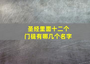 圣经里面十二个门徒有哪几个名字