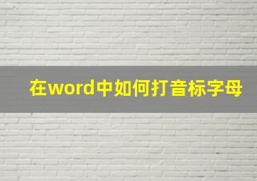 在word中如何打音标字母