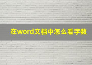 在word文档中怎么看字数