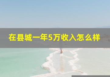 在县城一年5万收入怎么样