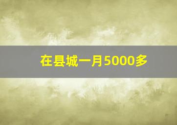 在县城一月5000多