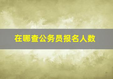 在哪查公务员报名人数