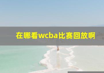 在哪看wcba比赛回放啊