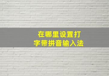 在哪里设置打字带拼音输入法