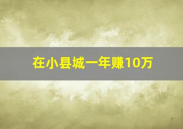 在小县城一年赚10万