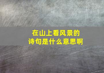 在山上看风景的诗句是什么意思啊