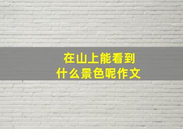 在山上能看到什么景色呢作文