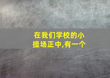 在我们学校的小操场正中,有一个