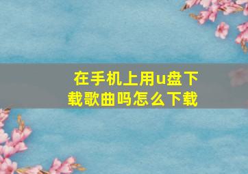 在手机上用u盘下载歌曲吗怎么下载