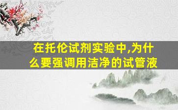 在托伦试剂实验中,为什么要强调用洁净的试管液