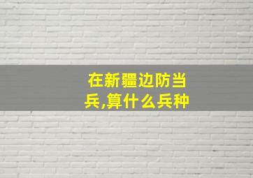 在新疆边防当兵,算什么兵种