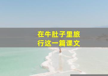 在牛肚子里旅行这一篇课文