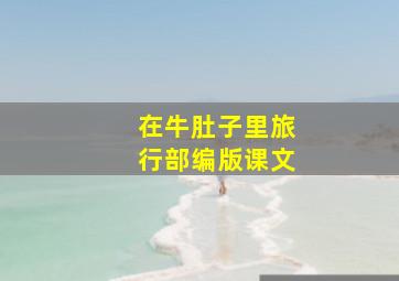 在牛肚子里旅行部编版课文