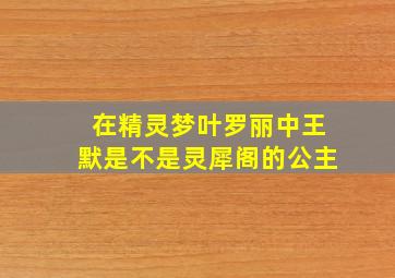 在精灵梦叶罗丽中王默是不是灵犀阁的公主