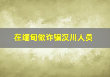 在缅甸做诈骗汉川人员