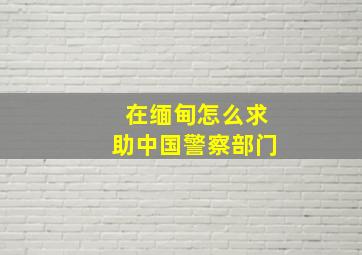 在缅甸怎么求助中国警察部门