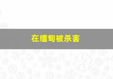 在缅甸被杀害