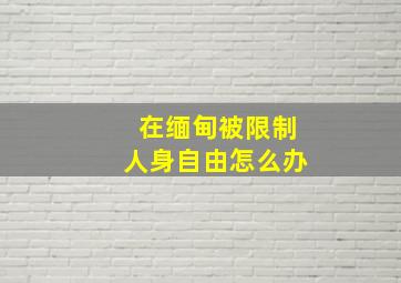 在缅甸被限制人身自由怎么办