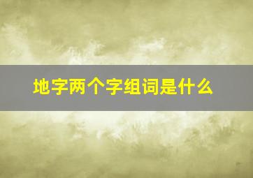 地字两个字组词是什么