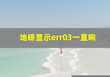 地磅显示err03一直响