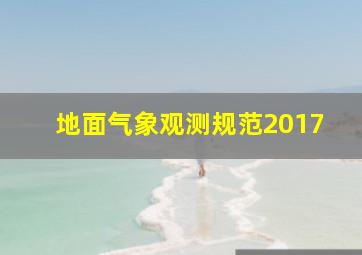 地面气象观测规范2017