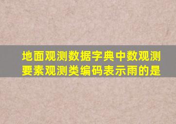 地面观测数据字典中数观测要素观测类编码表示雨的是