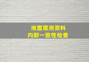 地面观测资料内部一致性检查