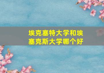 埃克塞特大学和埃塞克斯大学哪个好