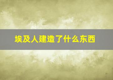 埃及人建造了什么东西