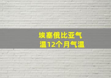 埃塞俄比亚气温12个月气温