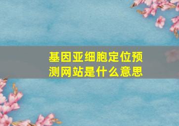 基因亚细胞定位预测网站是什么意思