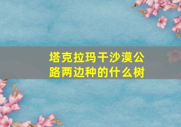 塔克拉玛干沙漠公路两边种的什么树