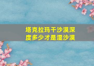 塔克拉玛干沙漠深度多少才是湿沙漠