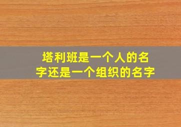 塔利班是一个人的名字还是一个组织的名字